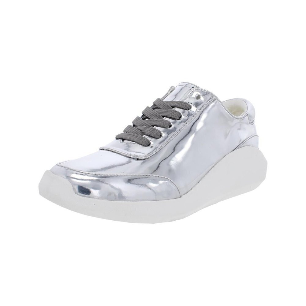 KENNETH Cole "Mello" Silver Sneaker Womens lace up sz 7